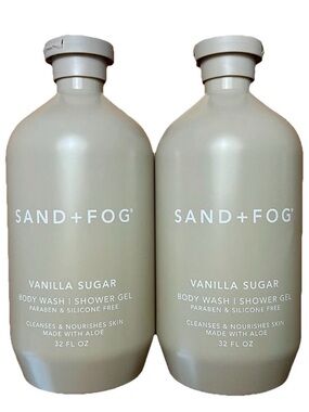 Set of 2! Sand + Fog Vanilla Sugar Body Wash Shower Gel 32 oz Each - NEW